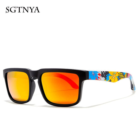 New Square Polarized Sunglasses European and American Colorful Glasses Men's Fashion Sports Sunglasses UV400
