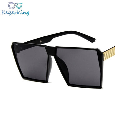 Square Sunglasses Big Female Sunglasses Fashion Men's Personality Round Face Colorful Driving Reflection Vintage Eyewear ZA-106