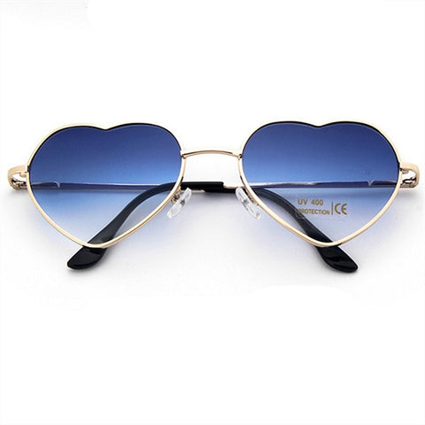 Womens Mirror Sun Glasses Love Metal Frame Fashion Sunglasses Shaped Reflective  Women Heart Glasses Luxury Women's Eyeglasses