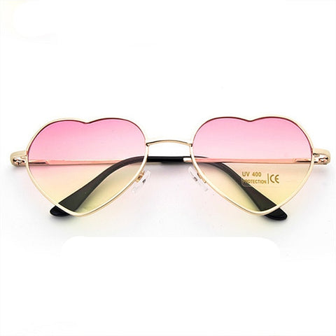 Womens Mirror Sun Glasses Love Metal Frame Fashion Sunglasses Shaped Reflective  Women Heart Glasses Luxury Women's Eyeglasses