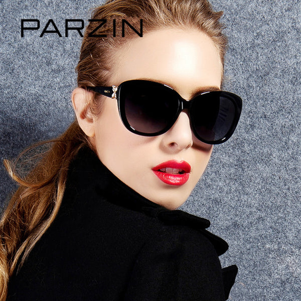 PARZIN Brand Real Polarized Glasses Cat Eye Women's Sunglasses For Driving Big Frame High Quality Sunglasses With Packing 9612