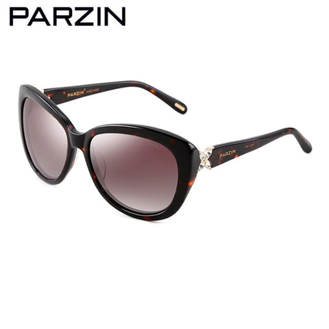 PARZIN Brand Real Polarized Glasses Cat Eye Women's Sunglasses For Driving Big Frame High Quality Sunglasses With Packing 9612