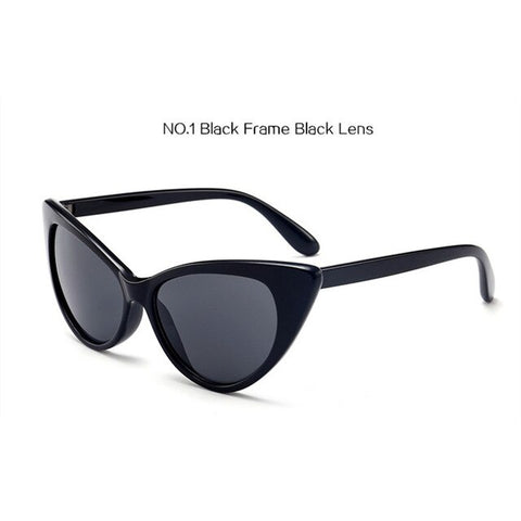 UVLAIK Cat Eye Sunglasses Women Blue Pink Red Lens Sun Glasses for Women Brand Designer Sunglass Clear Frame Women's Glasses