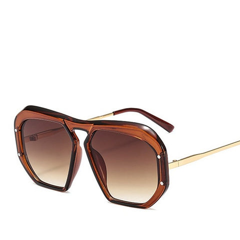 HBK Women's Oversized Glasses Square Sunglasses Designer Brand Luxury Large Female Sun Glasses One Pieces Clear Lens Oculos