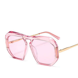 HBK Women's Oversized Glasses Square Sunglasses Designer Brand Luxury Large Female Sun Glasses One Pieces Clear Lens Oculos