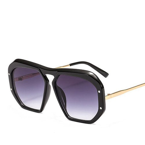 HBK Women's Oversized Glasses Square Sunglasses Designer Brand Luxury Large Female Sun Glasses One Pieces Clear Lens Oculos