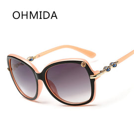 OHMIDA New Fashion Pearl Sunglasses Women Cat Eye Sun Glasses Mirror Oval Eyeglasses Women's Famous Brand Sunglasses UV400 shade