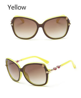 OHMIDA New Fashion Pearl Sunglasses Women Cat Eye Sun Glasses Mirror Oval Eyeglasses Women's Famous Brand Sunglasses UV400 shade