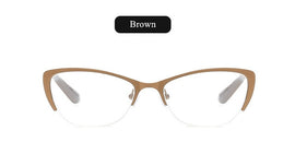 UVLAIK Reading Glasses Women Metal Optical Mirror Glasses Anti-Fatigue Women's Cat Eye Glasses Elderly Dedicated