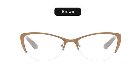 UVLAIK Reading Glasses Women Metal Optical Mirror Glasses Anti-Fatigue Women's Cat Eye Glasses Elderly Dedicated