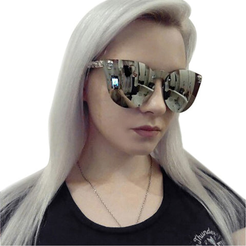 Fashion Women's Sunglasses Gothic Eyewear Cat Eye Sunglasses Women Glasses Chic Designer Female Shades oculos de sol feminino