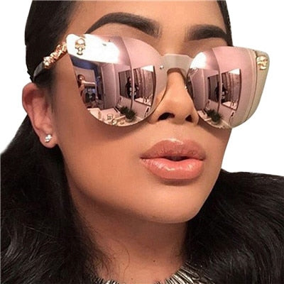 Fashion Women's Sunglasses Gothic Eyewear Cat Eye Sunglasses Women Glasses Chic Designer Female Shades oculos de sol feminino