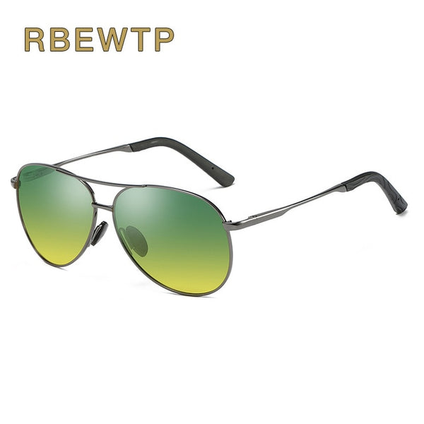 RBEWTP Retro Vintage Men's Night Vision Sunglasses Polarized Driving Sun Glasses oculos Male Eyewear Accessories For Men
