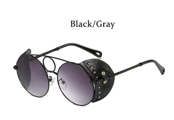 sunglasses women luxury Round Steampunk men's glasses fashion vintage Gradient Black women's sunglasses 2019 shades for women