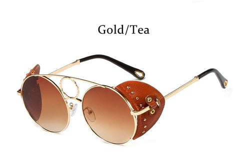 sunglasses women luxury Round Steampunk men's glasses fashion vintage Gradient Black women's sunglasses 2019 shades for women