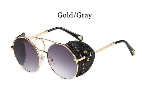 sunglasses women luxury Round Steampunk men's glasses fashion vintage Gradient Black women's sunglasses 2019 shades for women