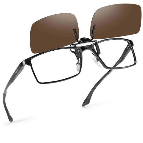 Soxick Women's Polarized Day Night Vision Clip On Lens Glasses Sunglasses Lightweight Driving Eyewear Sunglasses Flip Up