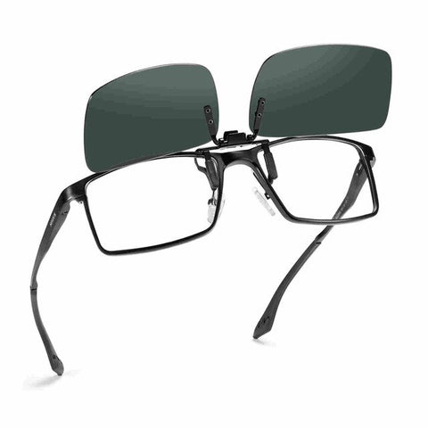 Soxick Women's Polarized Day Night Vision Clip On Lens Glasses Sunglasses Lightweight Driving Eyewear Sunglasses Flip Up